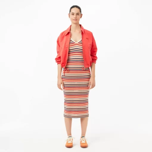 Lacoste Dresses & Skirts-Strappy Striped Cotton Maxi Dress