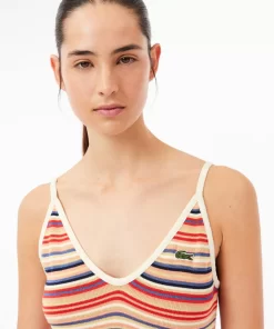 Lacoste Dresses & Skirts-Strappy Striped Cotton Maxi Dress