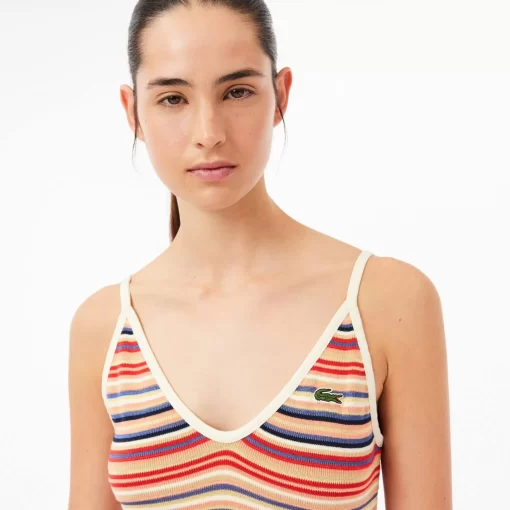 Lacoste Dresses & Skirts-Strappy Striped Cotton Maxi Dress