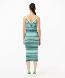 Lacoste Dresses & Skirts-Strappy Striped Cotton Maxi Dress