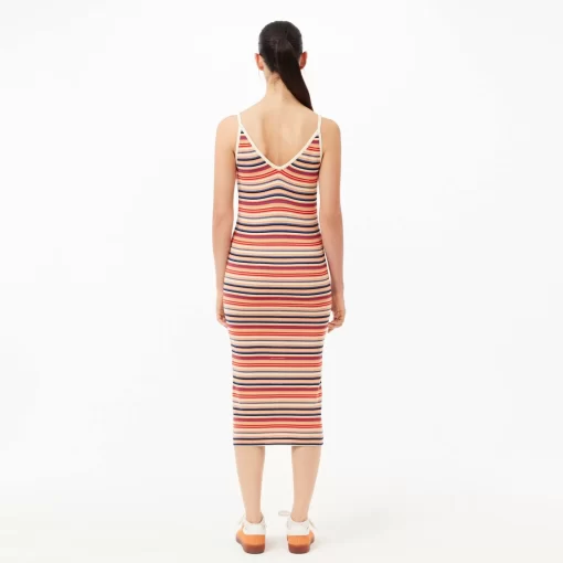 Lacoste Dresses & Skirts-Strappy Striped Cotton Maxi Dress