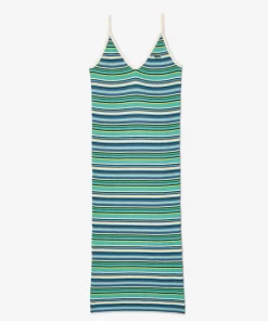 Lacoste Dresses & Skirts-Strappy Striped Cotton Maxi Dress