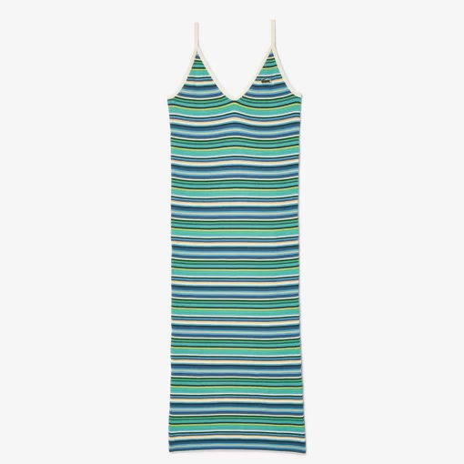 Lacoste Dresses & Skirts-Strappy Striped Cotton Maxi Dress