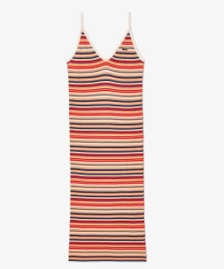 Lacoste Dresses & Skirts-Strappy Striped Cotton Maxi Dress