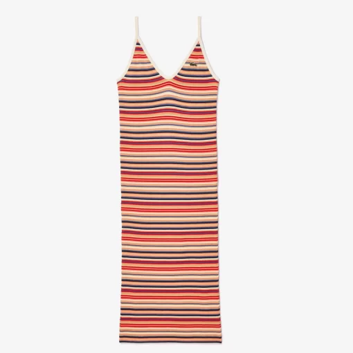 Lacoste Dresses & Skirts-Strappy Striped Cotton Maxi Dress