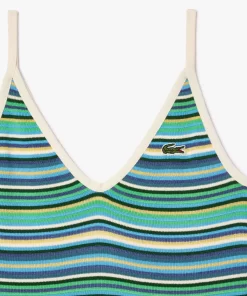 Lacoste Dresses & Skirts-Strappy Striped Cotton Maxi Dress