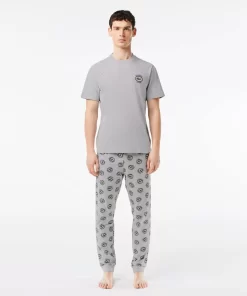 Lacoste Underwear & Lounge Wear-Stretch Jersey Pajama Set