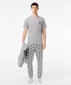 Lacoste Underwear & Lounge Wear-Stretch Jersey Pajama Set