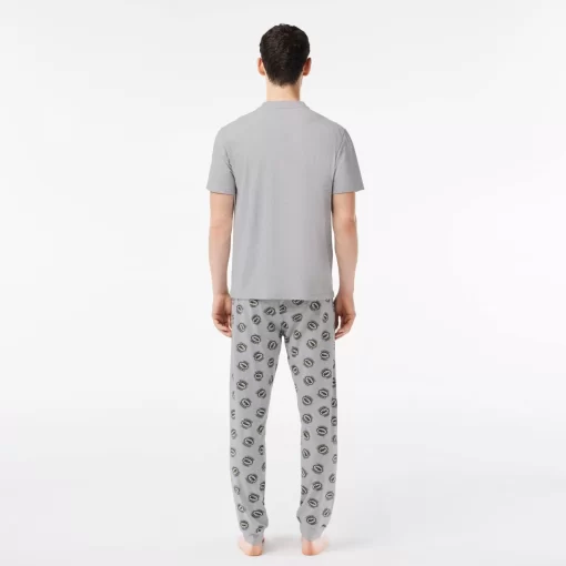 Lacoste Underwear & Lounge Wear-Stretch Jersey Pajama Set