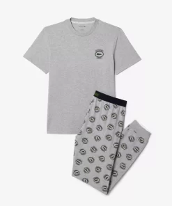 Lacoste Underwear & Lounge Wear-Stretch Jersey Pajama Set