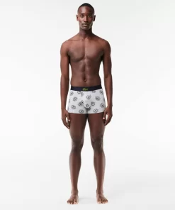 Lacoste Underwear & Lounge Wear-Stretch Jersey Print Trunks