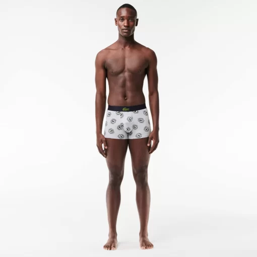 Lacoste Underwear & Lounge Wear-Stretch Jersey Print Trunks