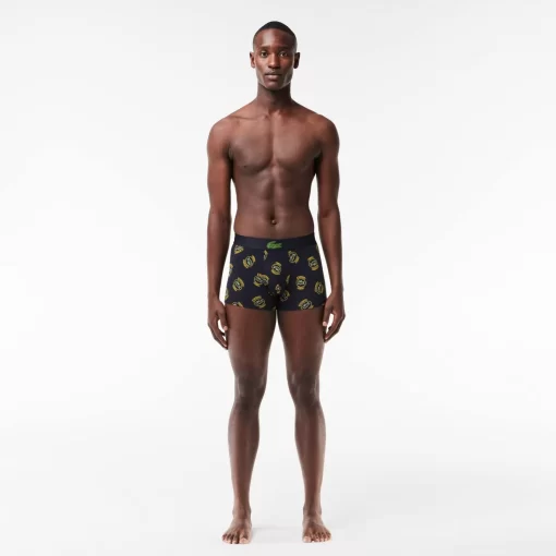 Lacoste Underwear & Lounge Wear-Stretch Jersey Print Trunks