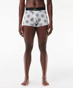 Lacoste Underwear & Lounge Wear-Stretch Jersey Print Trunks