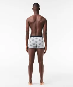 Lacoste Underwear & Lounge Wear-Stretch Jersey Print Trunks