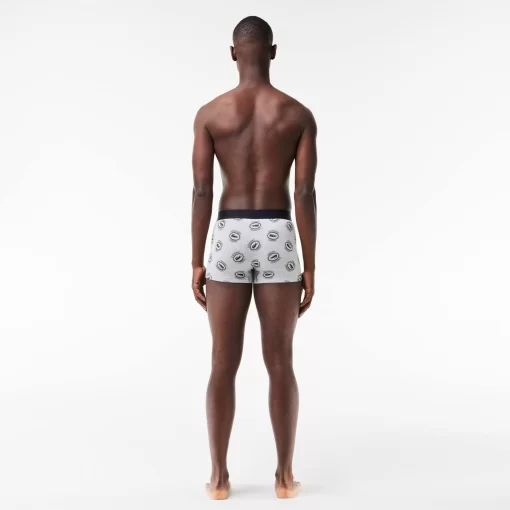 Lacoste Underwear & Lounge Wear-Stretch Jersey Print Trunks