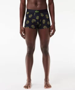 Lacoste Underwear & Lounge Wear-Stretch Jersey Print Trunks