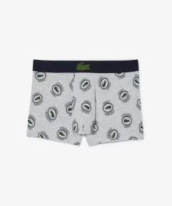 Lacoste Underwear & Lounge Wear-Stretch Jersey Print Trunks