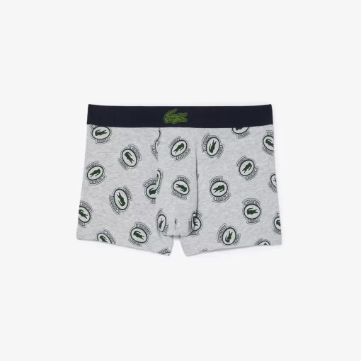 Lacoste Underwear & Lounge Wear-Stretch Jersey Print Trunks