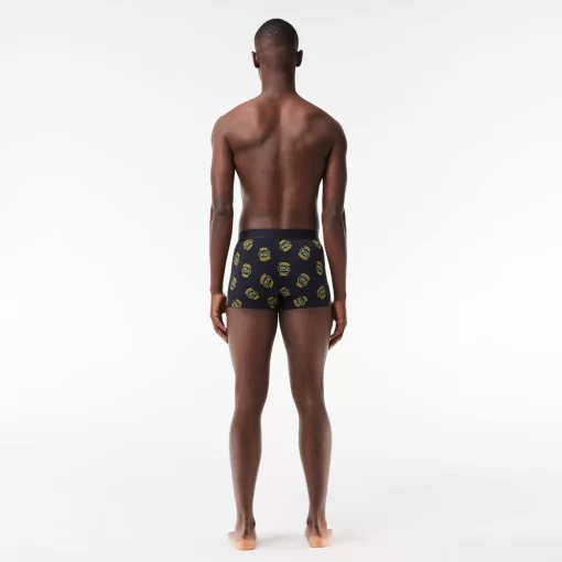 Lacoste Underwear & Lounge Wear-Stretch Jersey Print Trunks