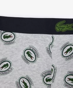 Lacoste Underwear & Lounge Wear-Stretch Jersey Print Trunks