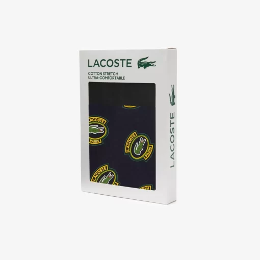 Lacoste Underwear & Lounge Wear-Stretch Jersey Print Trunks