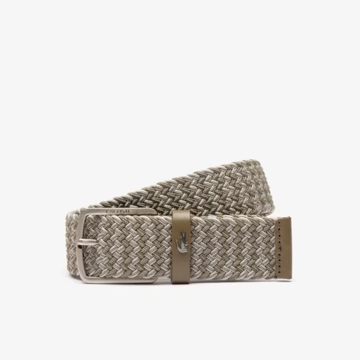 Lacoste Belts-Stretch Knit Crocodile Belt