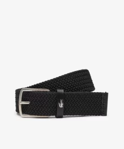 Lacoste Belts-Stretch Knit Crocodile Belt