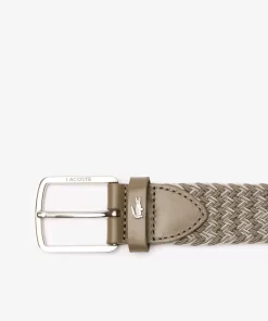 Lacoste Belts-Stretch Knit Crocodile Belt