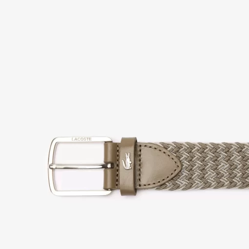 Lacoste Belts-Stretch Knit Crocodile Belt