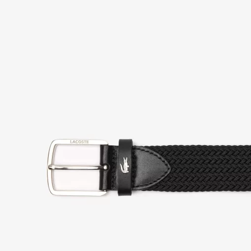 Lacoste Belts-Stretch Knit Crocodile Belt