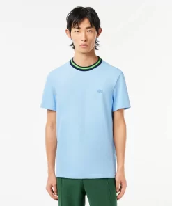 Lacoste T-Shirts-Stripe Collar Stretch Pique T-Shirt