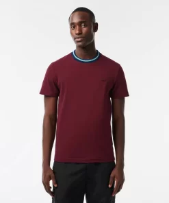 Lacoste T-Shirts-Stripe Collar Stretch Pique T-Shirt