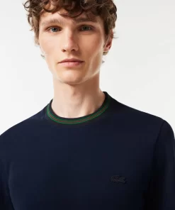 Lacoste T-Shirts-Stripe Collar Stretch Pique T-Shirt