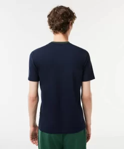 Lacoste T-Shirts-Stripe Collar Stretch Pique T-Shirt