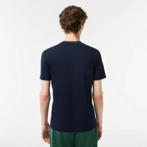 Lacoste T-Shirts-Stripe Collar Stretch Pique T-Shirt