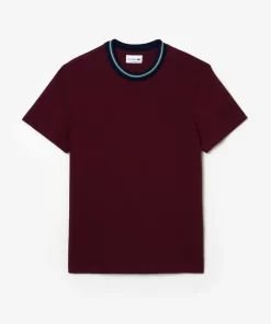 Lacoste T-Shirts-Stripe Collar Stretch Pique T-Shirt