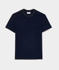 Lacoste T-Shirts-Stripe Collar Stretch Pique T-Shirt