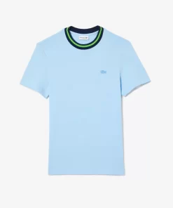 Lacoste T-Shirts-Stripe Collar Stretch Pique T-Shirt