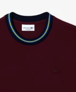 Lacoste T-Shirts-Stripe Collar Stretch Pique T-Shirt