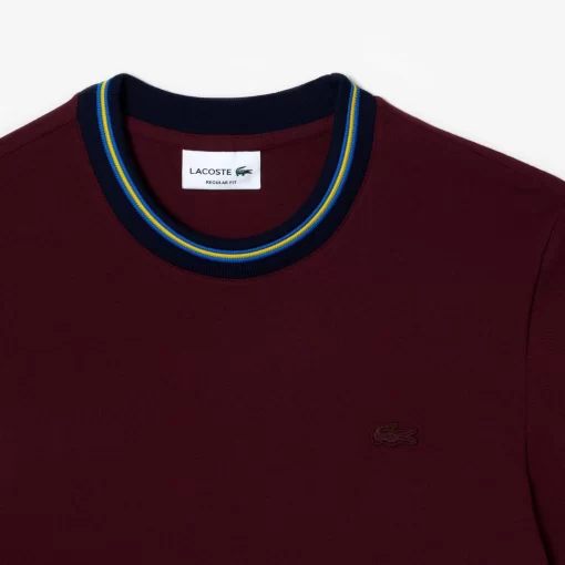 Lacoste T-Shirts-Stripe Collar Stretch Pique T-Shirt