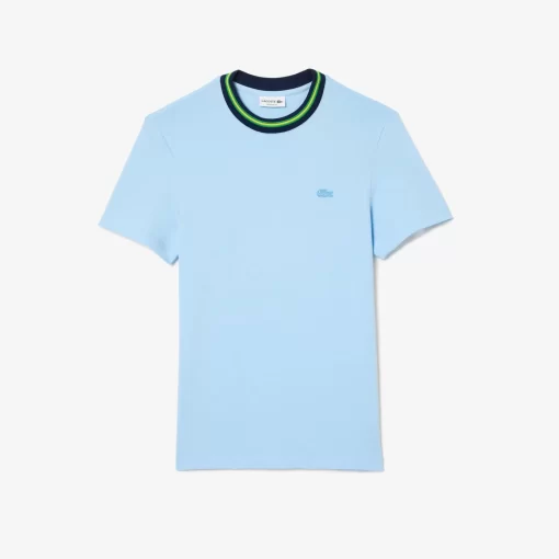 Lacoste T-Shirts-Stripe Collar Stretch Pique T-Shirt