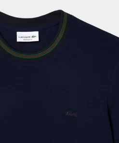 Lacoste T-Shirts-Stripe Collar Stretch Pique T-Shirt