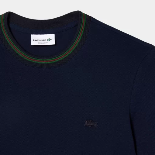 Lacoste T-Shirts-Stripe Collar Stretch Pique T-Shirt