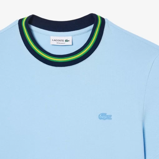 Lacoste T-Shirts-Stripe Collar Stretch Pique T-Shirt