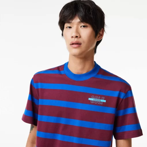 Lacoste T-Shirts-Striped 3D Print Cotton T-Shirt