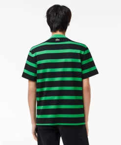 Lacoste T-Shirts-Striped 3D Print Cotton T-Shirt