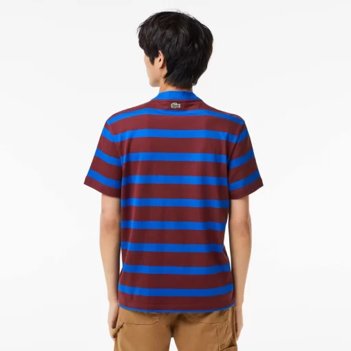 Lacoste T-Shirts-Striped 3D Print Cotton T-Shirt