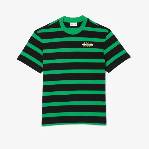 Lacoste T-Shirts-Striped 3D Print Cotton T-Shirt