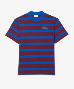 Lacoste T-Shirts-Striped 3D Print Cotton T-Shirt